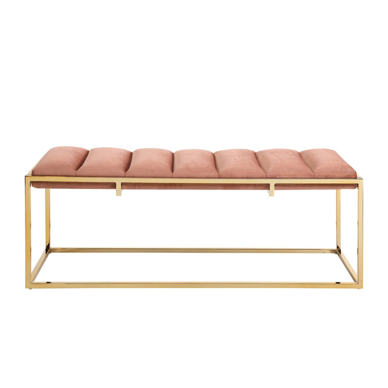 Banc rembourré 50 po, Rosé, Doré