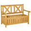 Banc de patio en bois avec boîte de rangement-406194812