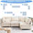 95.7" Modular Sectional Corner Sofa 4 Pieces Oversized Corduroy Deep Seat Cloud Couch With Pillows-918813716