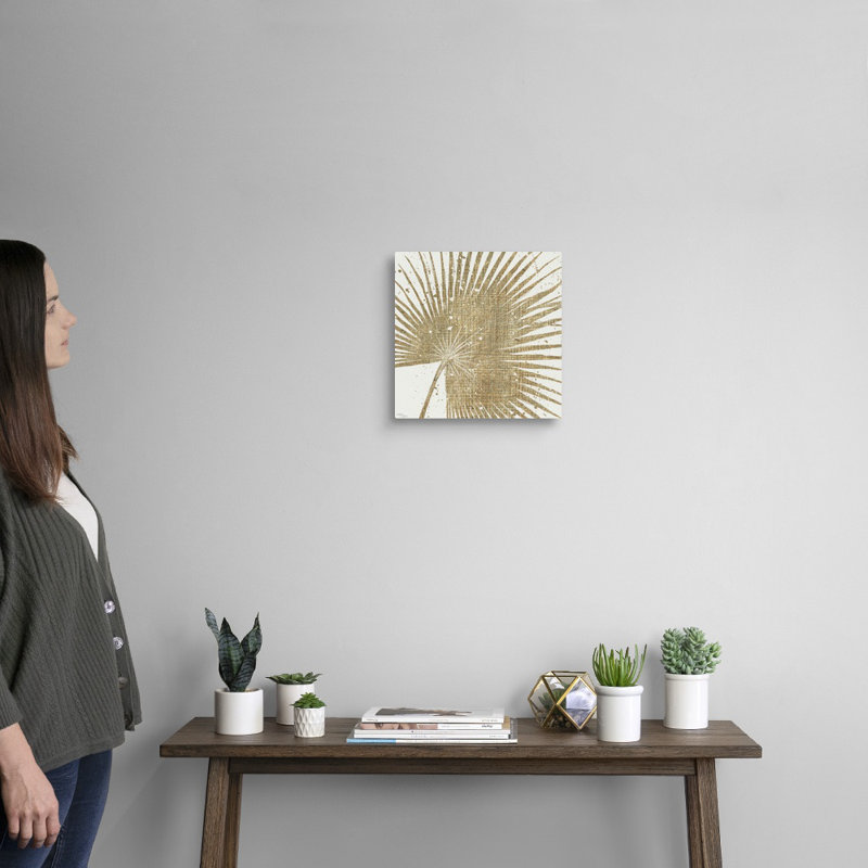 Toile dorée II, art mural, Toile tendue, H 12 po x l 12 po