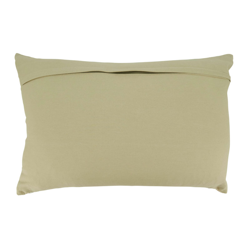 Natural Checkered Design Poly-Filled Throw Pillow