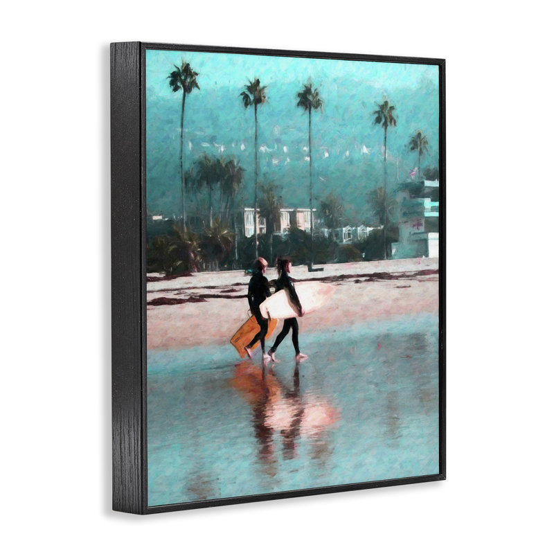  Surfers Beach Break, estampe numérique encadrée par Graffi *ee Studios, H 14 po x l 11 po, Giclée encadrée noir minuit