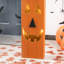 Décoration d'Halloween illuminée citrouille en bois