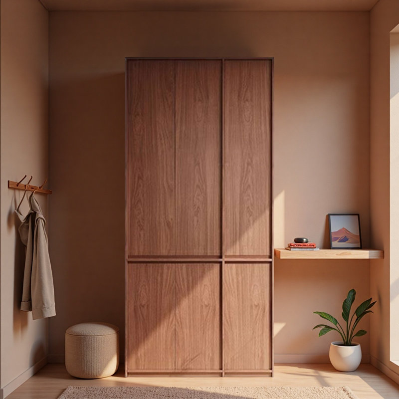 Retro Bone Line Wardrobe, 86.61" H x 47.24" W x 23.62" D