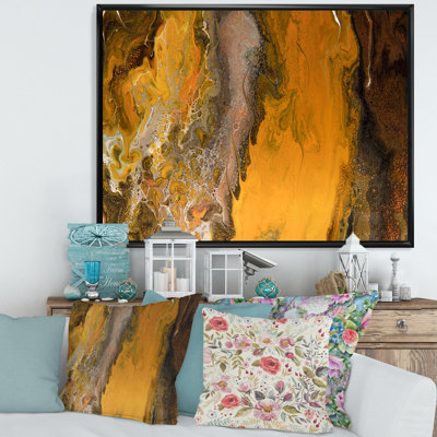 Orange orange, gris et noir, paysage II - reproduction d'art sur toile moderne