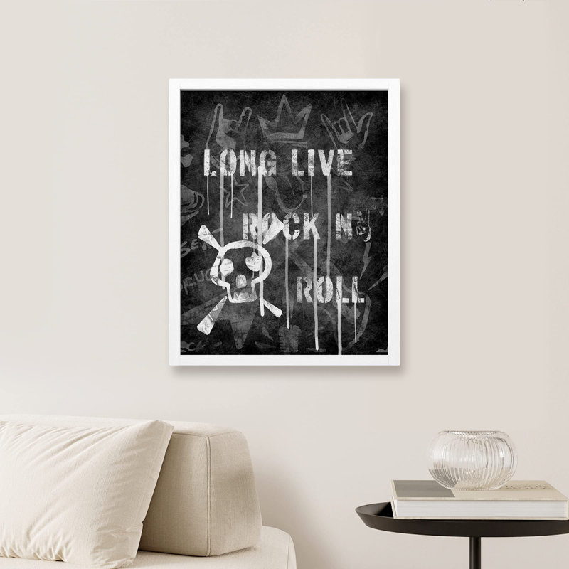 «Rock Life Live Rock», Blanc, H 10 po x l 8 po