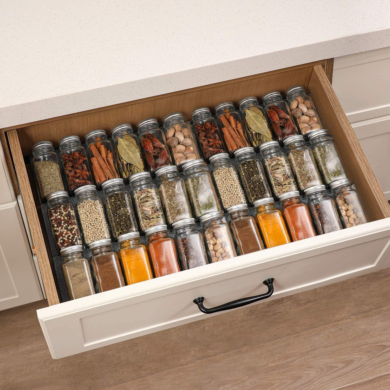 Prep & Savour 24 Pcs Glass Spice Jars With Labels - 4Oz Empty Square ...
