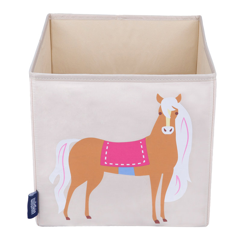 Cube de rangement pour enfants de 10 po Wildkin - Organisateur durable pour jouets, livres et fournitures artistiques - Chevaux