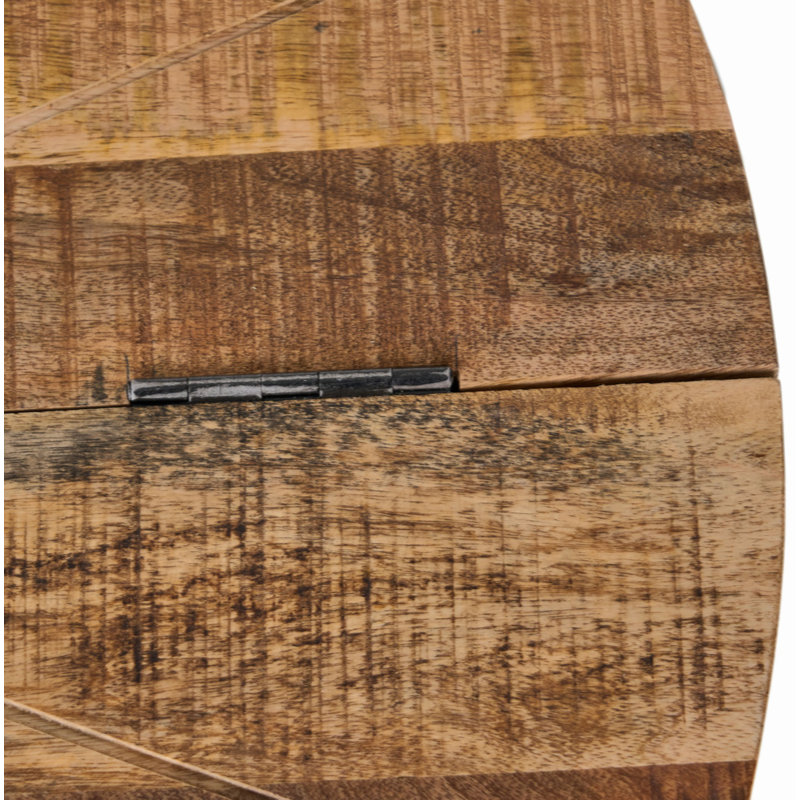Table de bout en bois et fer
