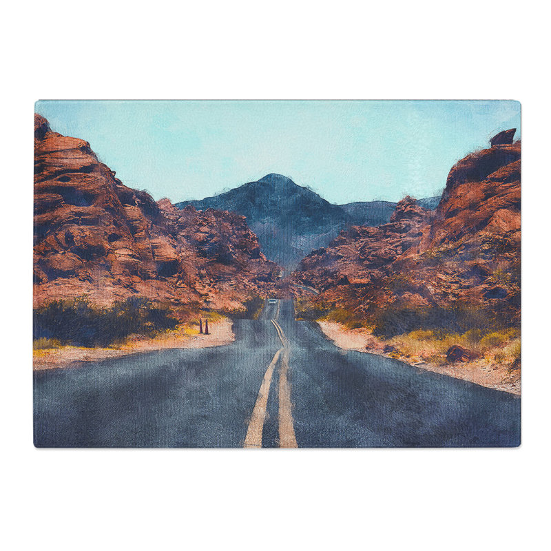 Tempered Glass Road to the Valley of Fire Chopping Board, 28.5 cm x 39 cm