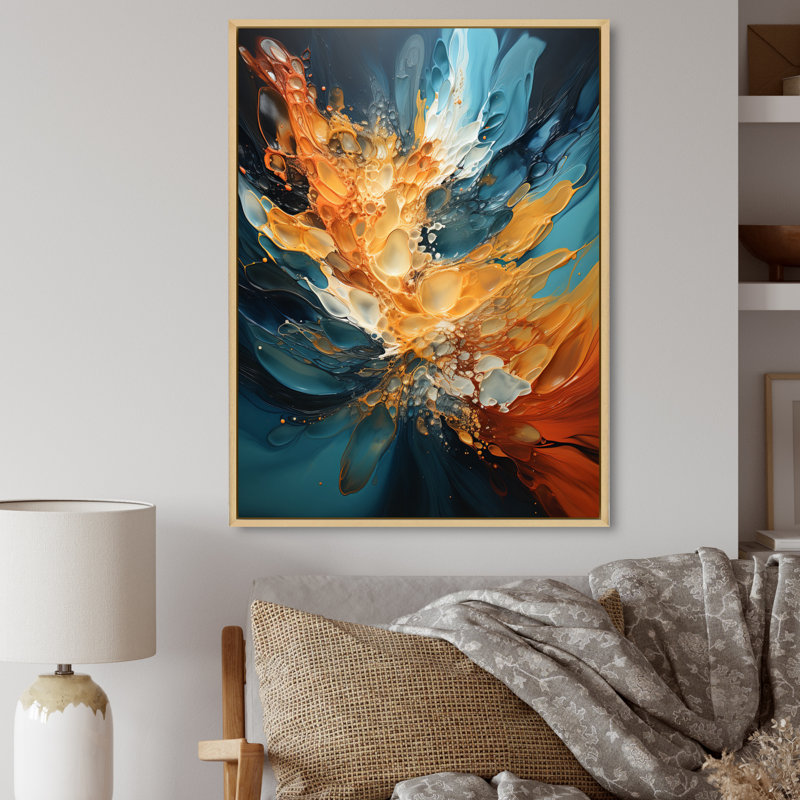 «Tomyra Astrology Nebula Dance Fluid II», reproduction sur toile, H 20 po x l 12 po, Cadre naturel flottant