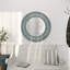 Miroir mural en bois bleu floral délavé