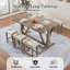 Ensemble de table de bar 4 pièces en bois massif avec charge USB-708088225-708088237