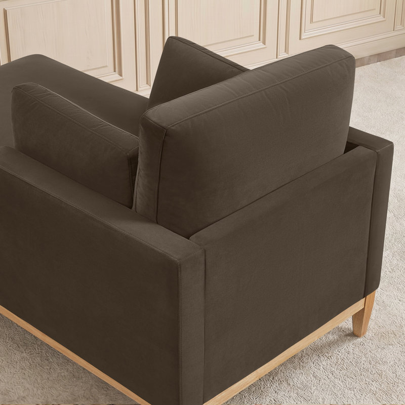 Chaise longue en tissu velours Searle Pierre, Espresso