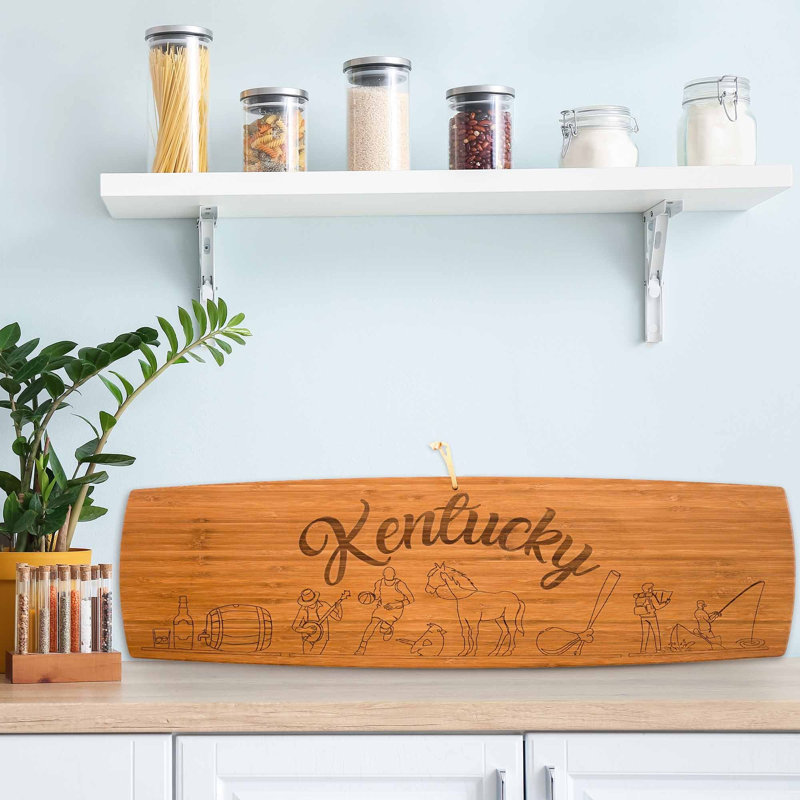 Kentucky 30-Inch Engraved Bamboo Charcuterie Board