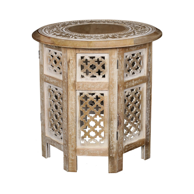 Abbeyville Frame End Table, Beige, 45cm H x 45cm W x 45cm D