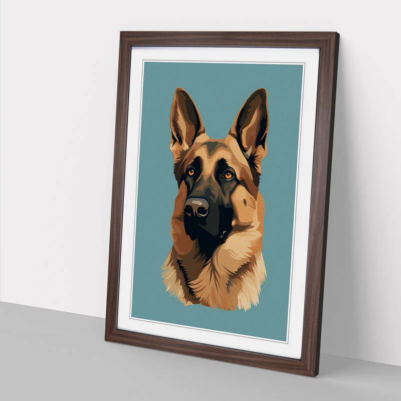 German Shepherd Minimalism - Framed Print