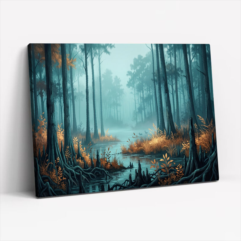 Art mural sur toile Gallery Wrap pour le salon, la chambre à coucher, le bureau ou le vestibule - Décoration murale décorative avec forêt mystique
