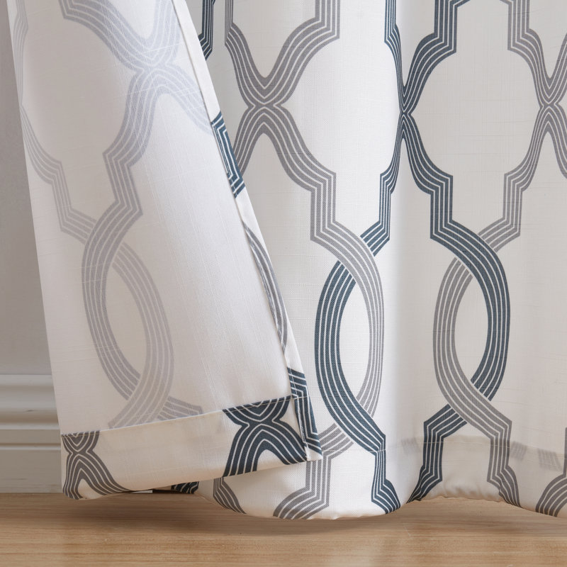 Paire de rideaux semi-transparents avec œillets , l 38 po x L 96 po, Bleu
