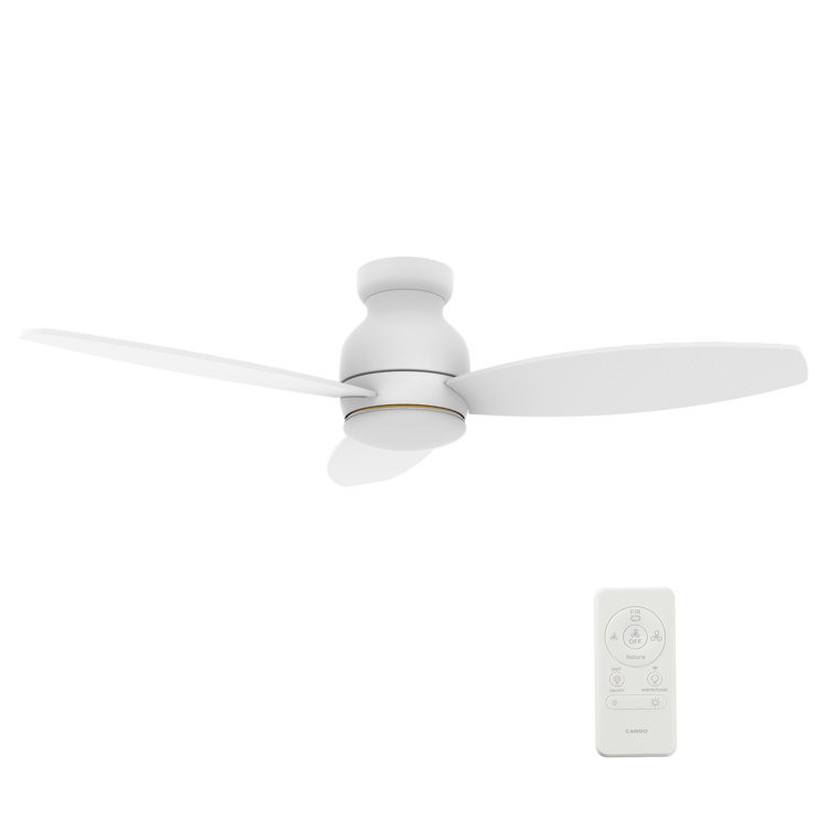 52'' 3 - Blade Smart Standard Ceiling Fan with Remote Control and LED Light Kit Included