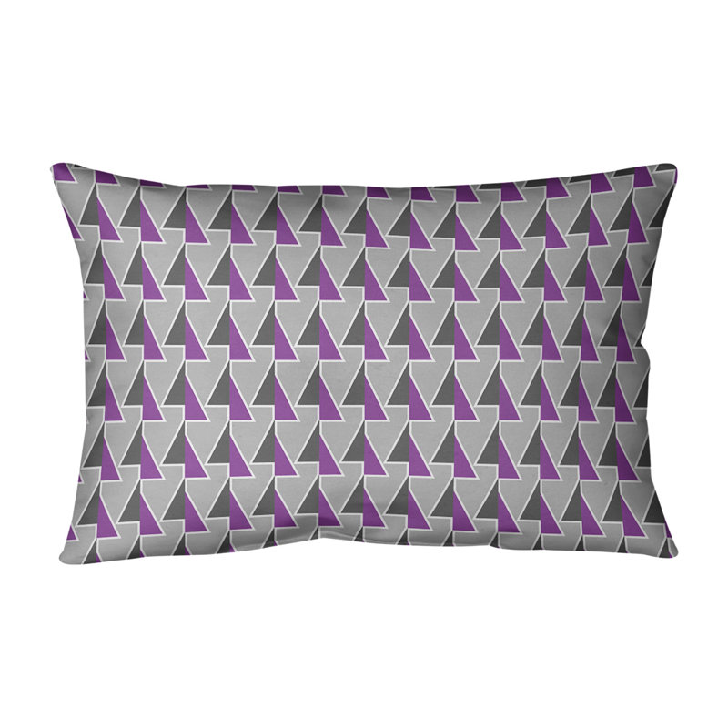 Coussin lombaire à motif de flèches changeées, H 14 po x l 20 po, Pas de bourre, Violet