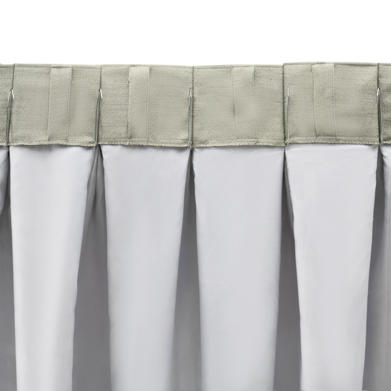 Switi Premium Pinch Pleat Pair Room Darkening Curtains w/ Back Tabs, Sage, 75" W x 63" L