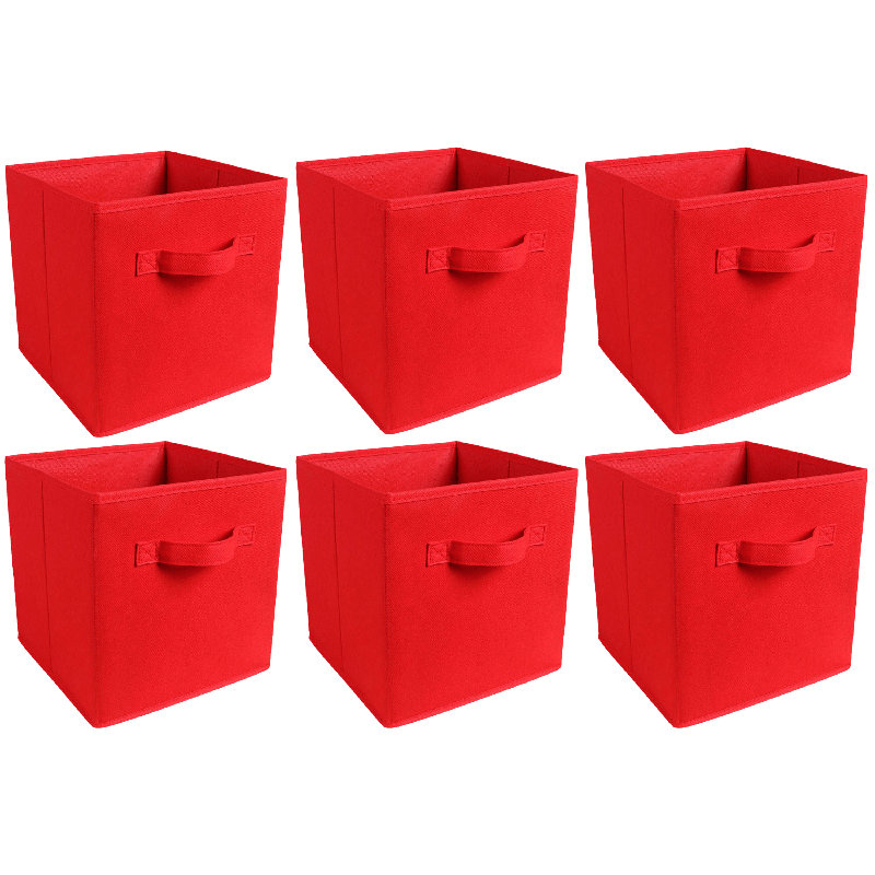 Ensemble de bacs en tissu, Rouge