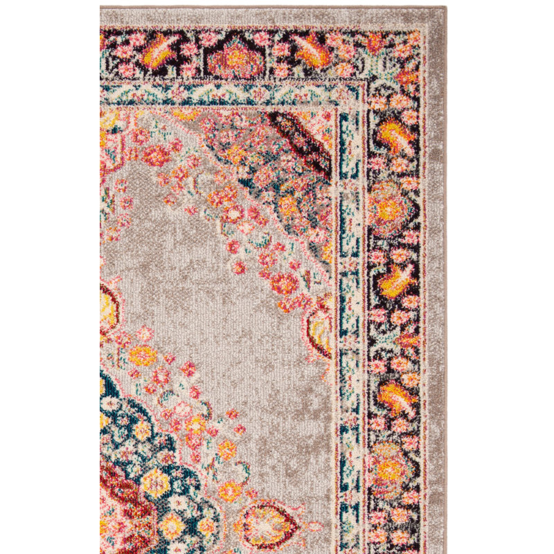 Felty Oriental Orange Area Rug, Square 6'7"
