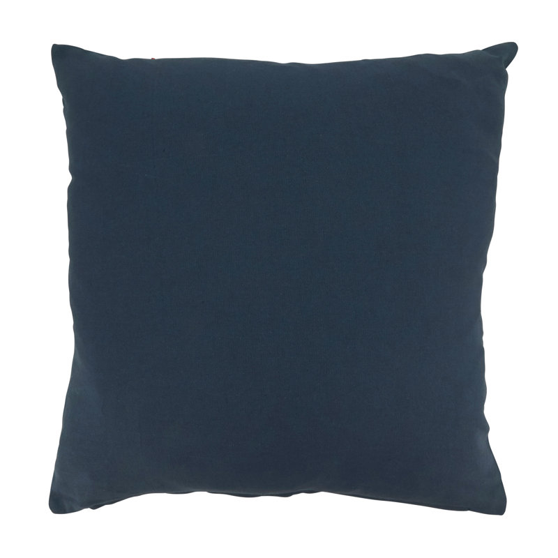 Coastal Charm Blue Cotton Helm & Rope Applique Throw Pillow Cover
