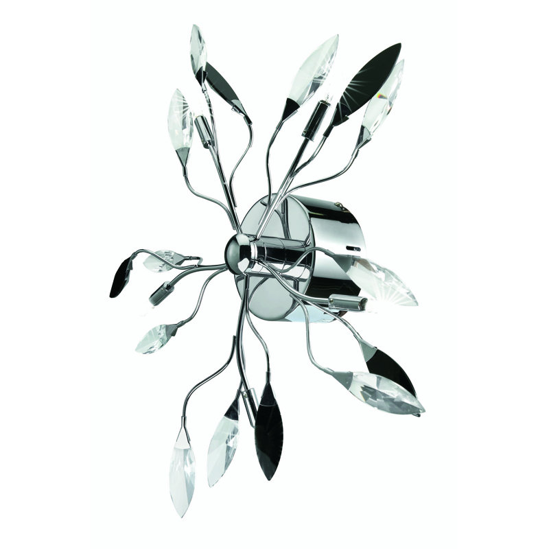 Crystal Semi Flush Mount, Crystal and black
