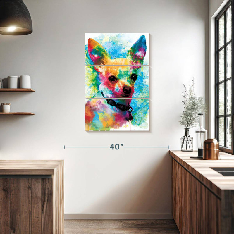 Peinture de chihuahua Brampt, H 38 po x l 24 po