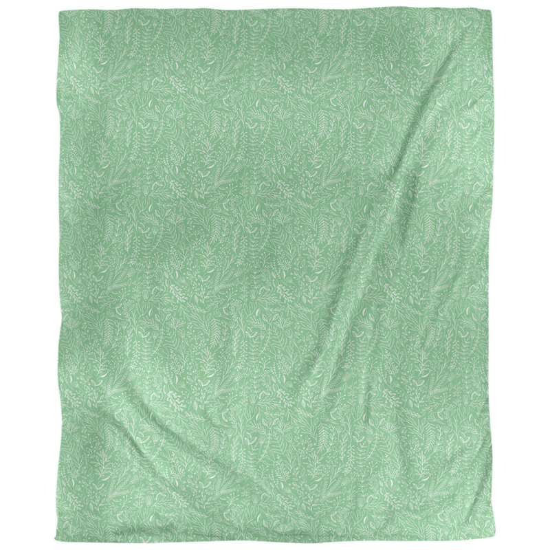 Tissu ditsy, Vert, L 54 po x l 36 po, Lin naturel paloma