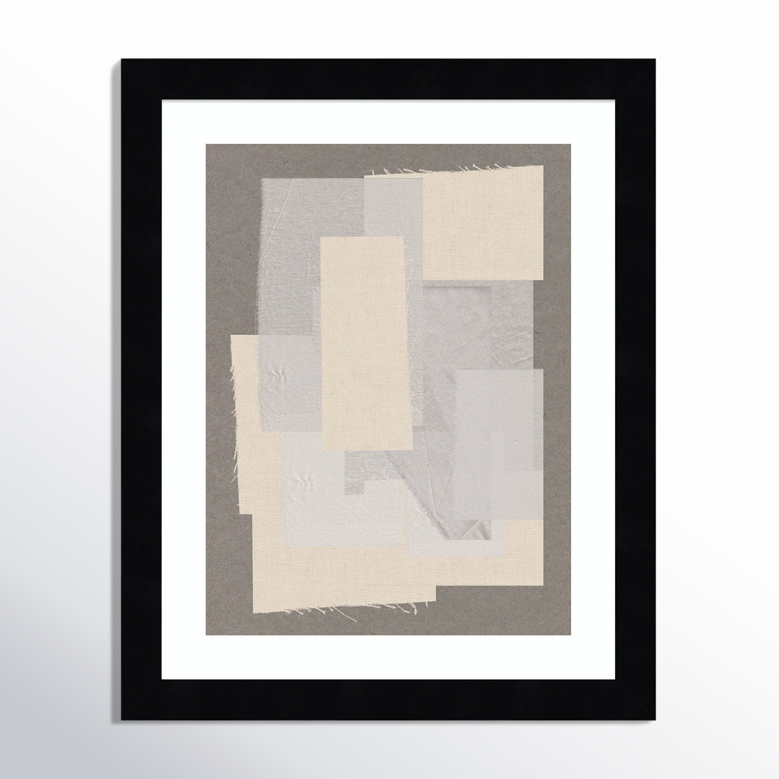Pifer "Fabric Pattern Collage No 7" Print, Black, 13" H x 11" W
