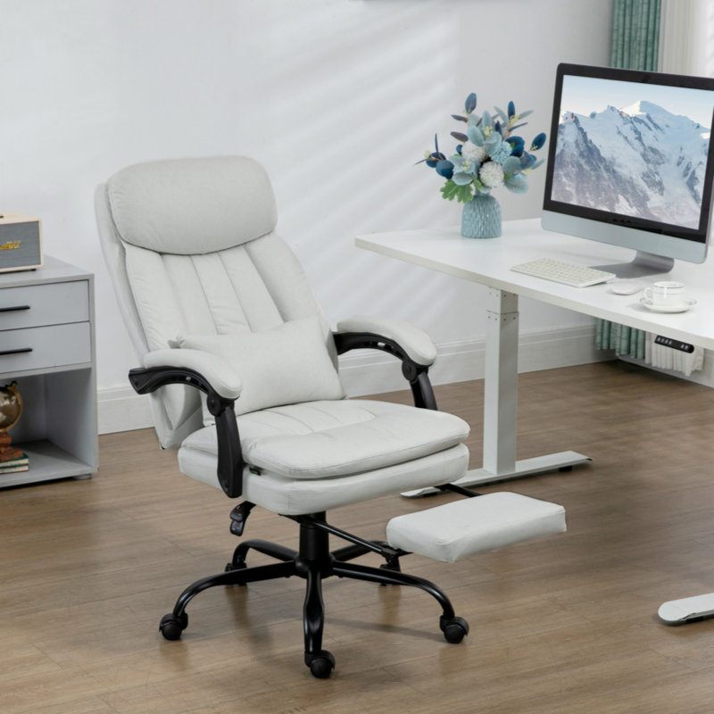 Chaise de bureau Myishia, Blanc