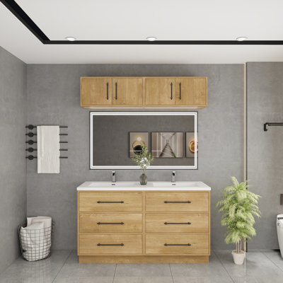 Meuble-lavabo autoportant avec lavabo en acrylique renforcé 48 po Victoria