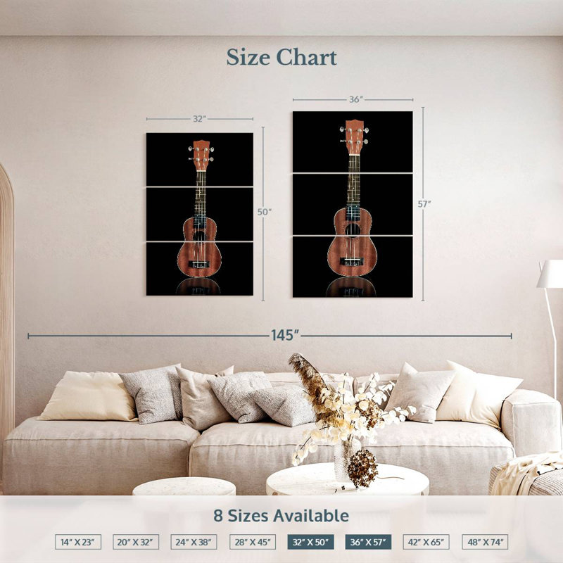 Abarca Wooden Ukulele, 50" H x 32" W