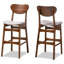 Upholstered Counter Stool with Solid Wood Frame-498637077