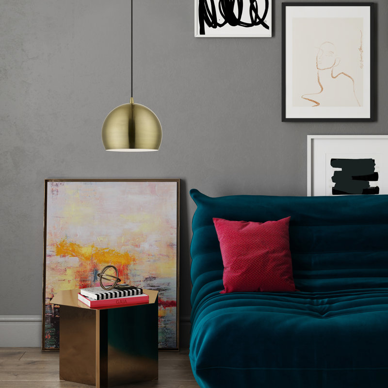 Luminaire suspendu en laiton antique 1 lumière