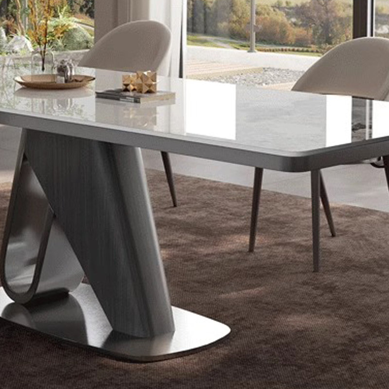 Light luxury rectangular dining table and chair, 29.5"H x 55.1"L x 31.4"W