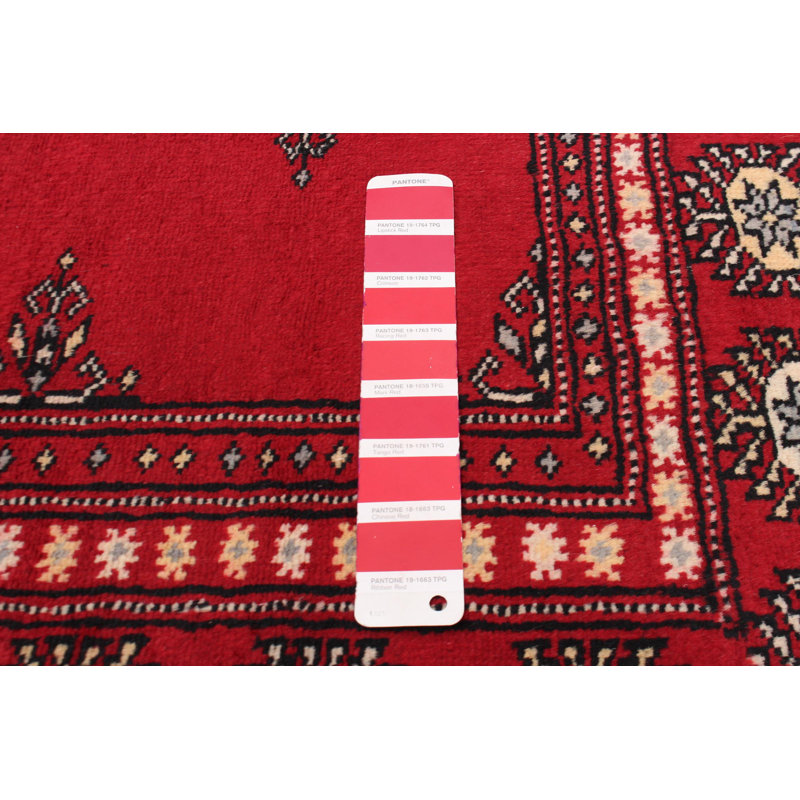 Tapis rouge 6 pi 5 po x 9 pi 1 po Finha Peshawar Bokhara