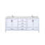 Meuble-lavabo double blanc 80 po X P 22 po D, dessus en quartz blanc et ensemble de robinet-117978770
