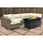 Ensemble de conversation pour 4 personnes Makinleigh LSI avec coussins Sunbrella et foyer en métal-1244684665