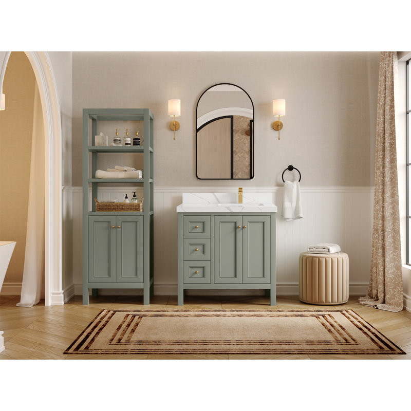 Nashville X P 22 po P 2 po. Quartz Calacatta Laza, Evergreen