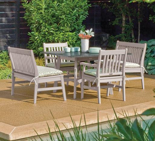 Outdoor Teak Dining Side Chair, Grigio