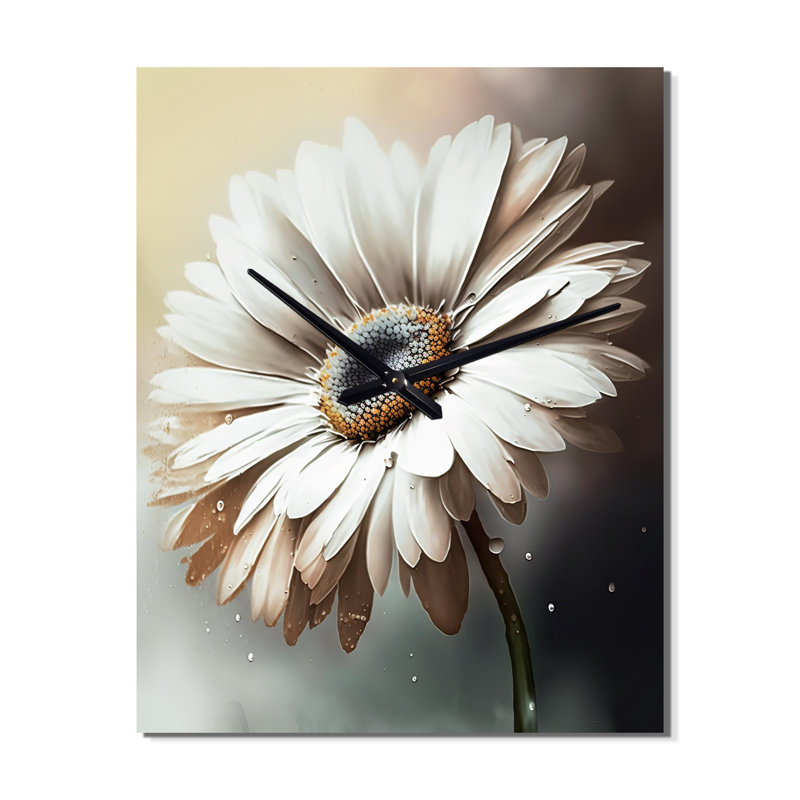 Jaleisha - Horloge murale moderne à motif floral, H 32 po x l 16 po x P 1 po