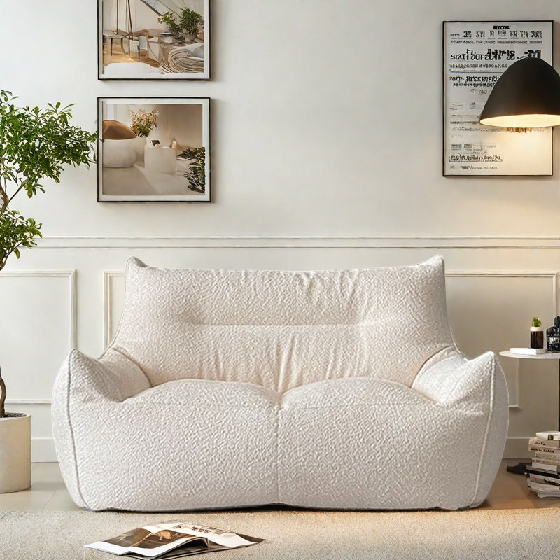 Canapé à billes simple et paresseux, H 25,59 po x l 47,24 po x P 35,43 po, Beige