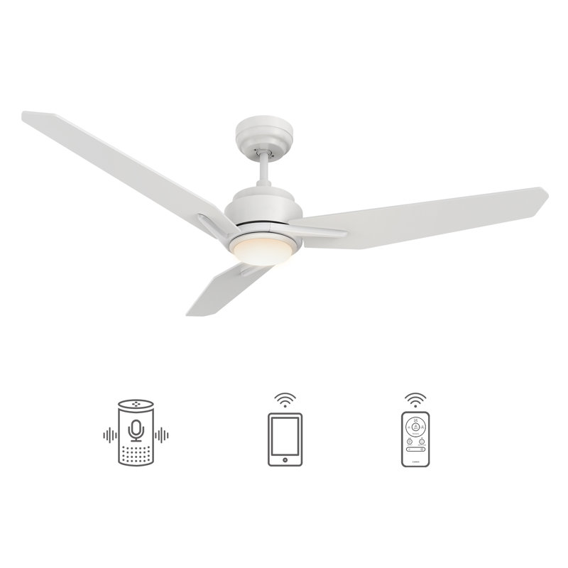 48''  3 - Blade LED Smart Standard Ceiling Fan with Remote Control and Light Kit Included.