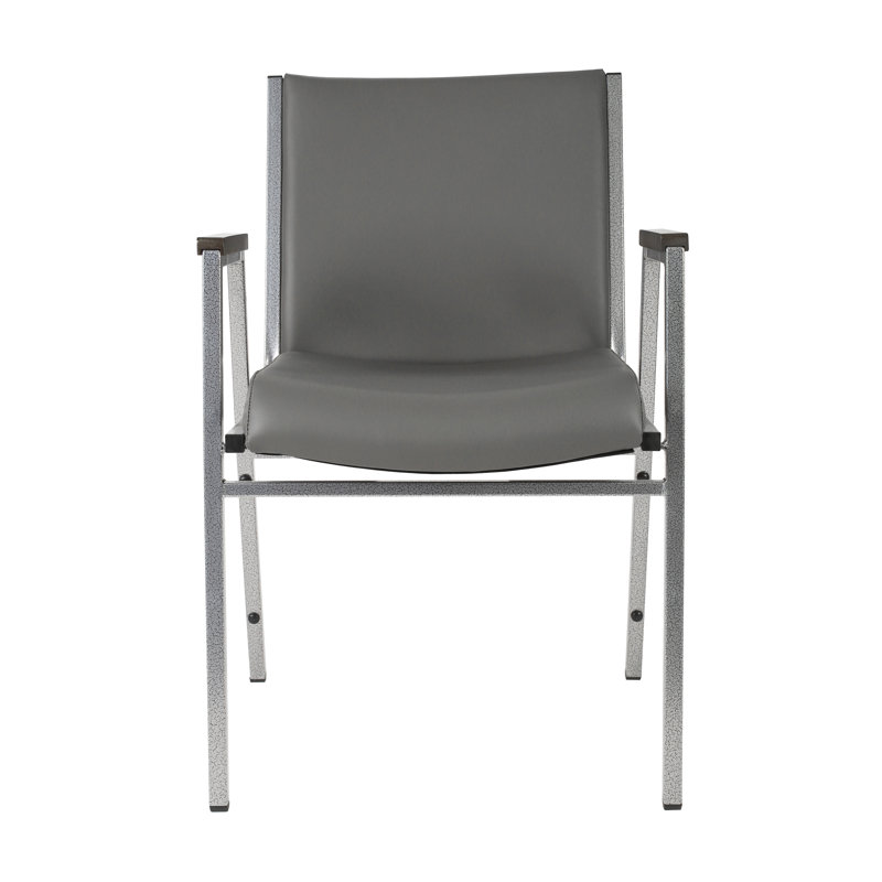Chaise empilable robuste avec accoudoirs Aliya, Gris, Argent argent