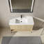 Meuble-lavabo 48 po avec lavabo simple en résine et armoire moderne à 3 portes en chêne - construction solide, assemblage facile, baignoire 48 po, lavabo, chêne, bois massif multicouche pour un élément attrayant contemporain