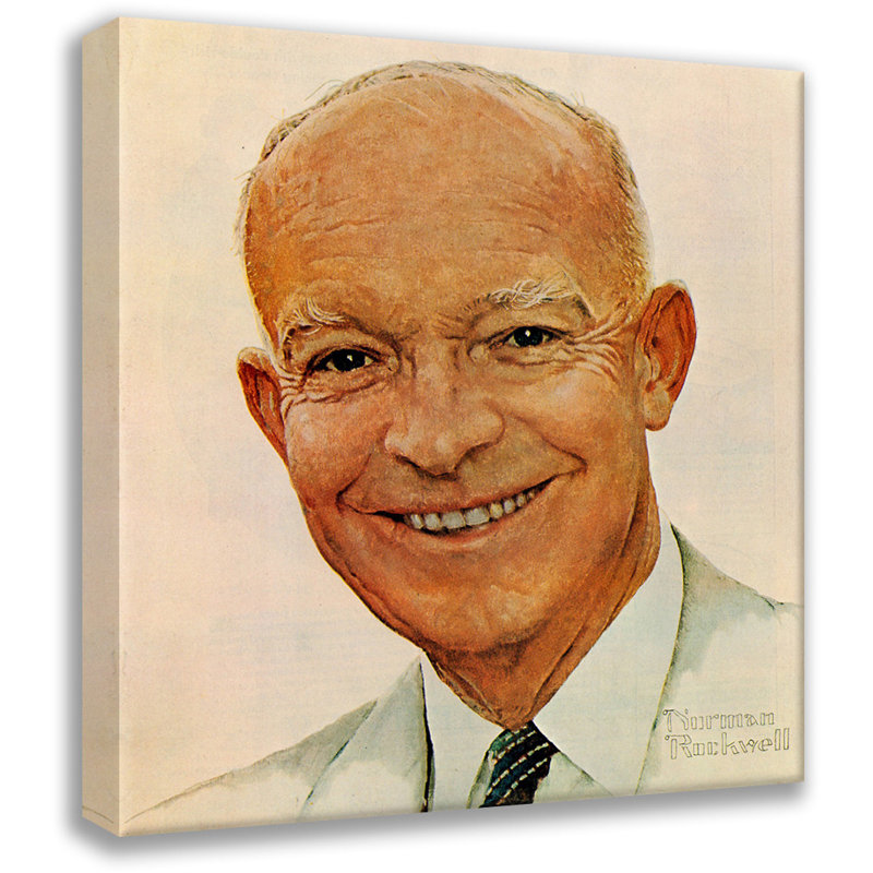 «Dwight D. Eisenhower» par Norman Rockwell, toile tendue avec châssis, H 24 po x l 17 po